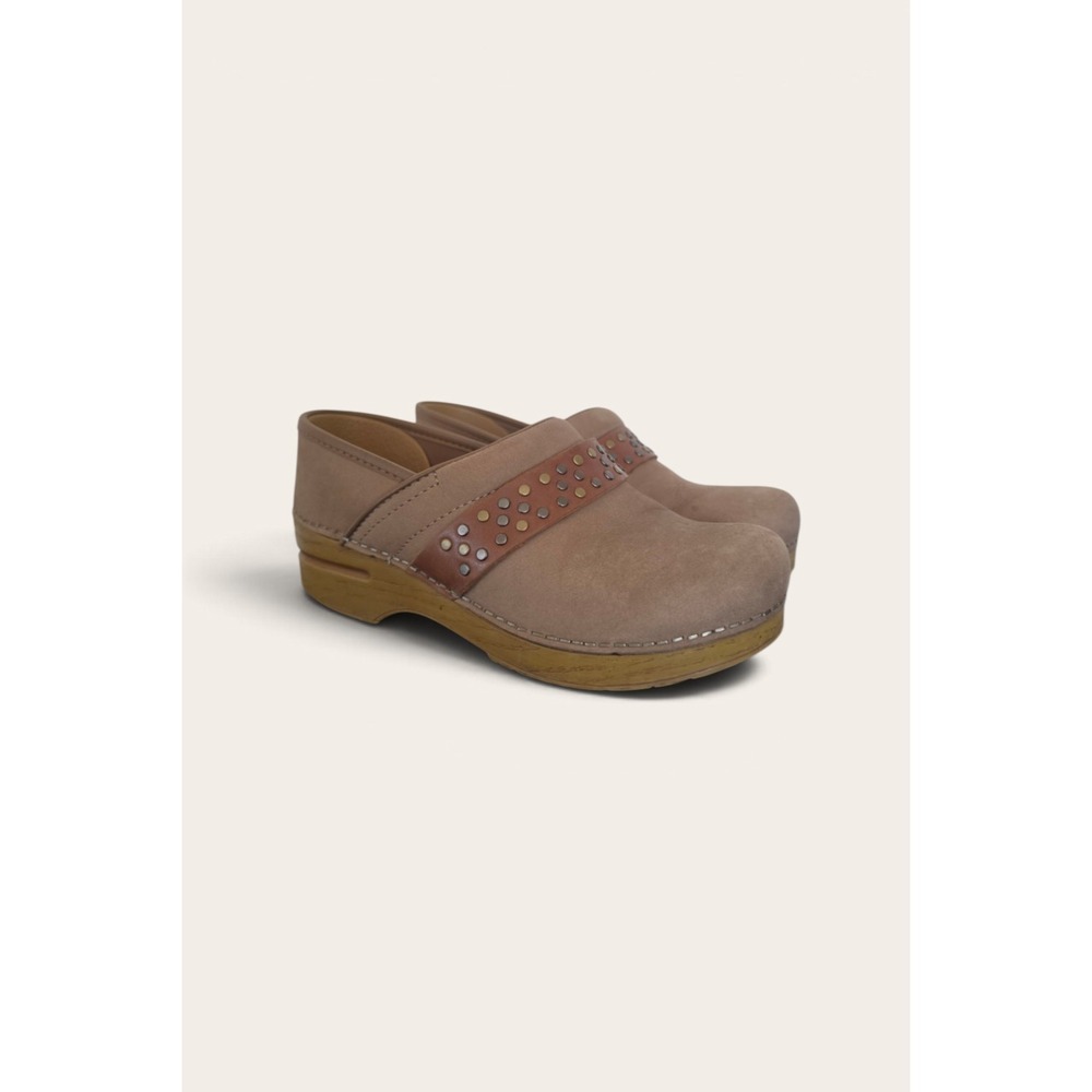 Dansko Pavan Taupe Milled Nubuck Clog sz 37 Us 6.5-7 Boho Cottage Workwear